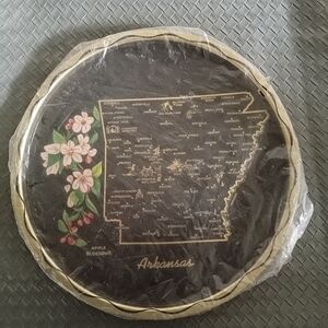 Arkansas Souvenir Decorative Vintage Serving Tray Black Tin